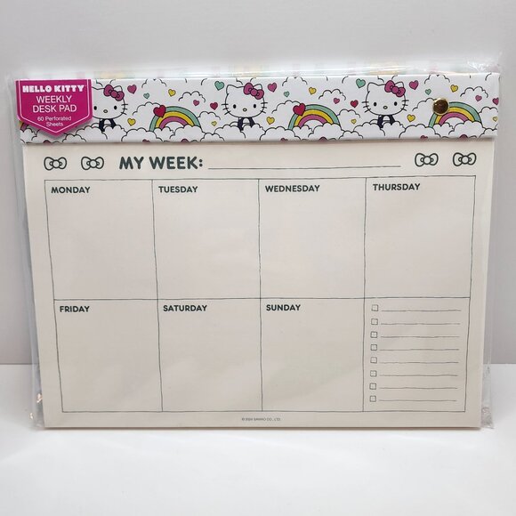 Sanrio | Office | Hello Kitty Rainbow Weekly Desk Pad Planner Calendar ...